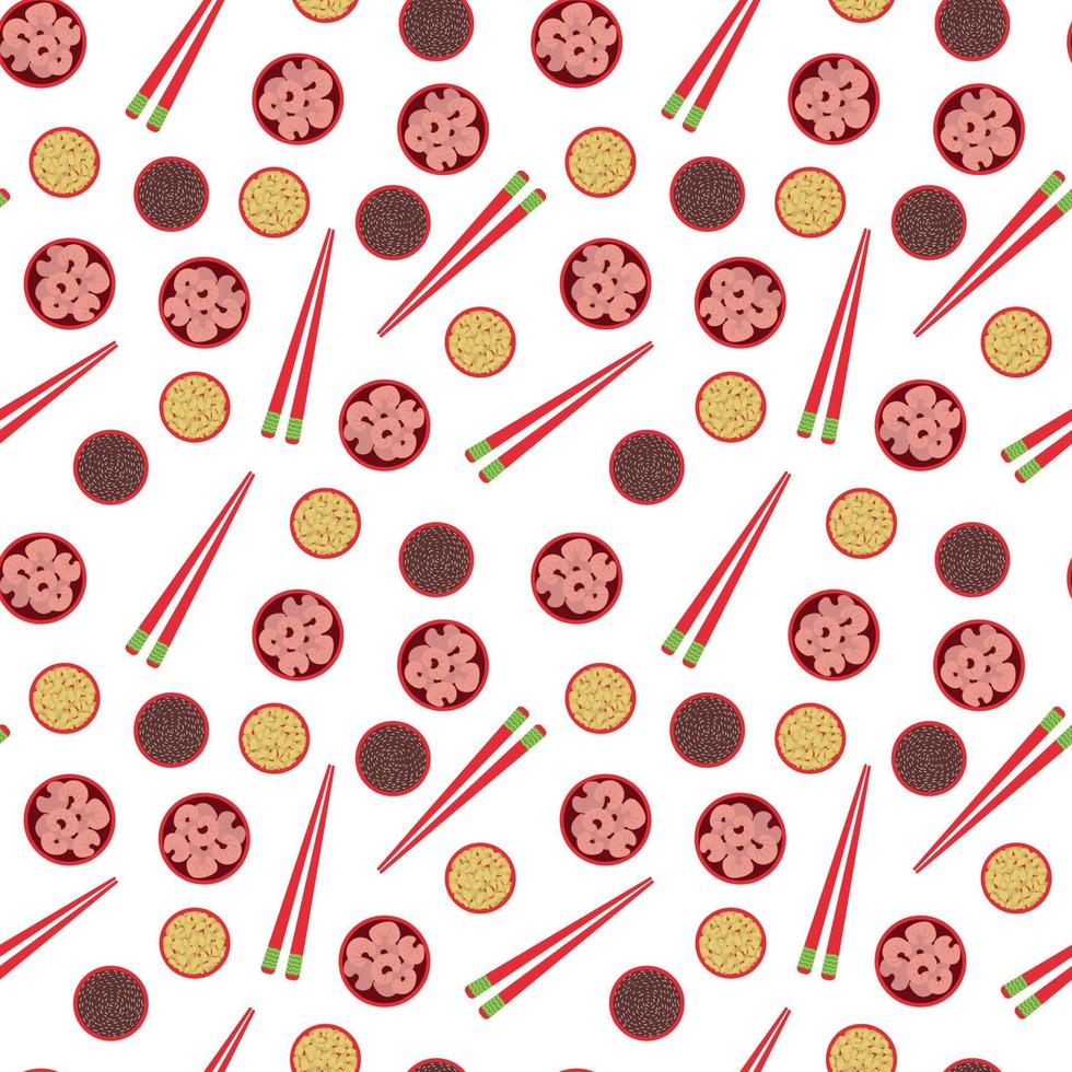 Vector Asian food seamless pattern