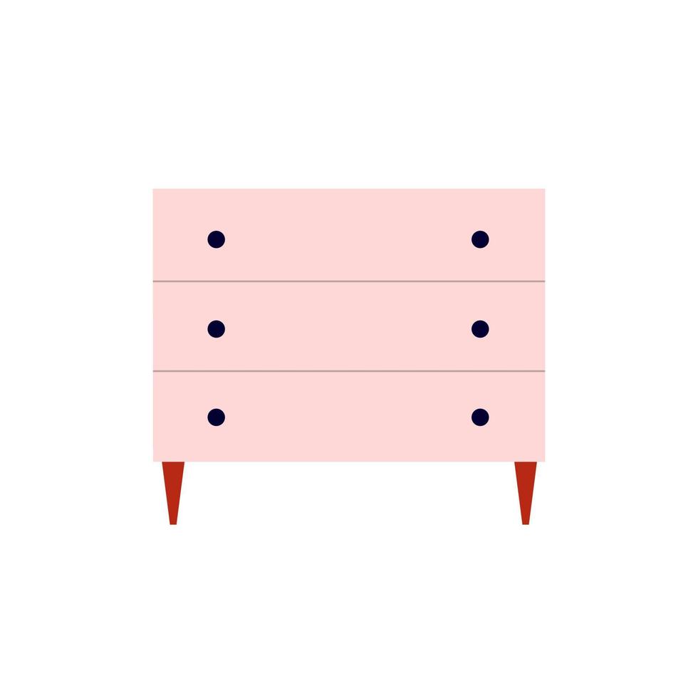 Vector chest of drawers illustration.
