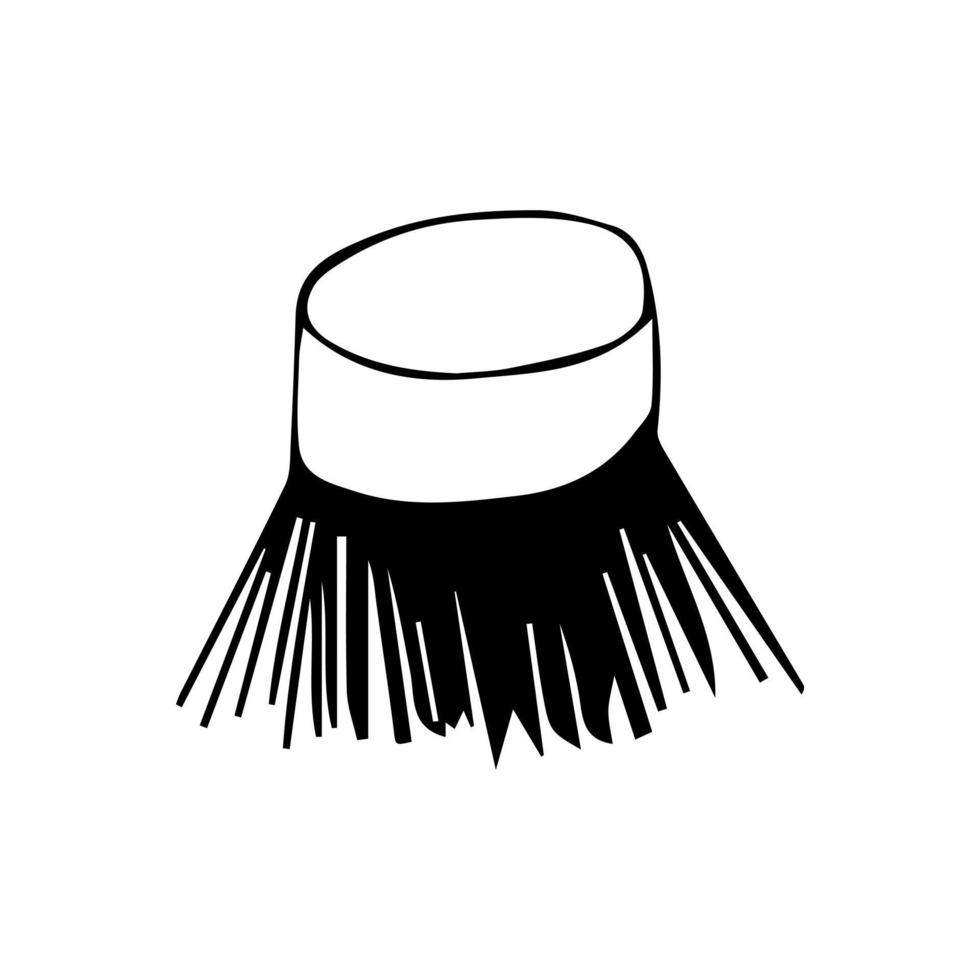 Vector wooden brush for dish washing. Hand drawn shaving brash. Eco friendly element.