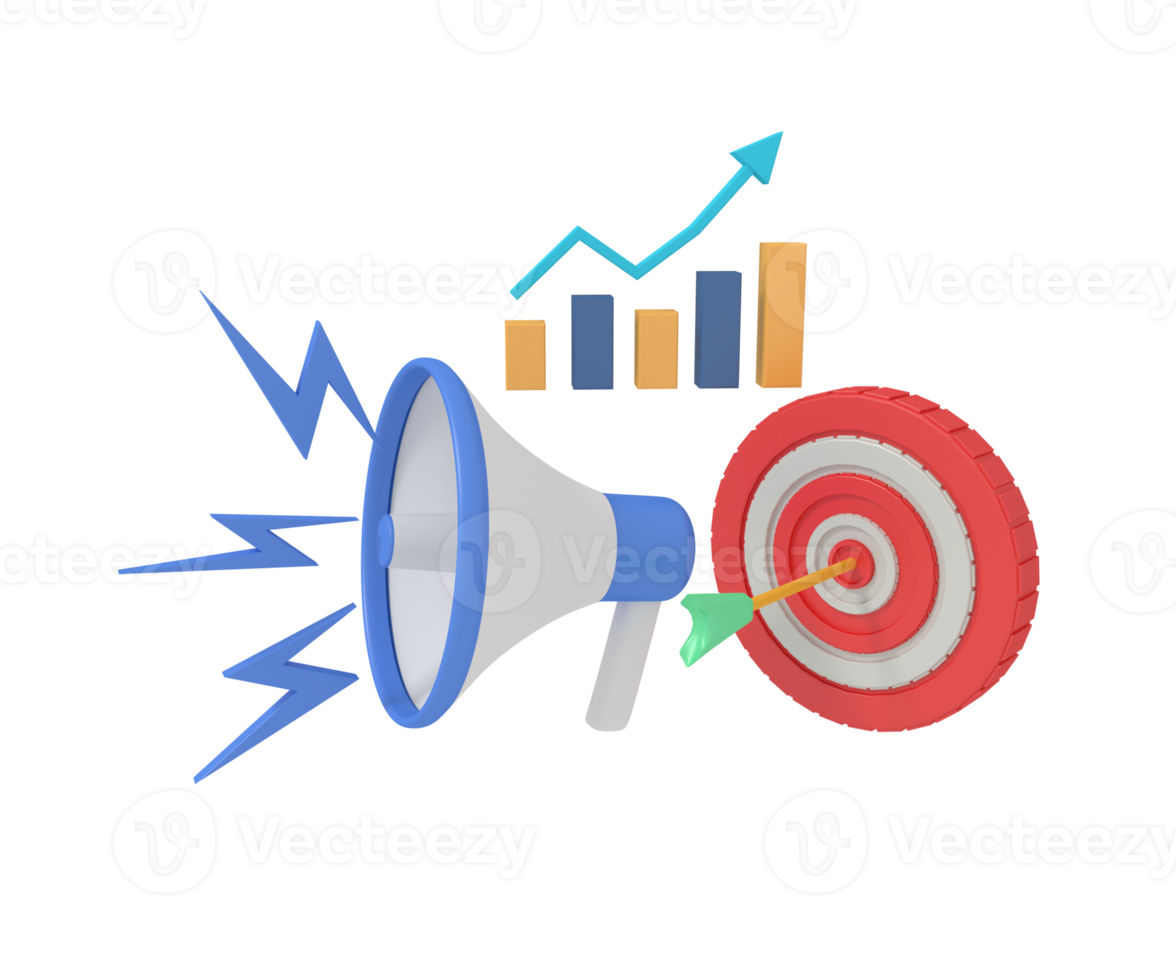 3d illustration of SEO marketing target png