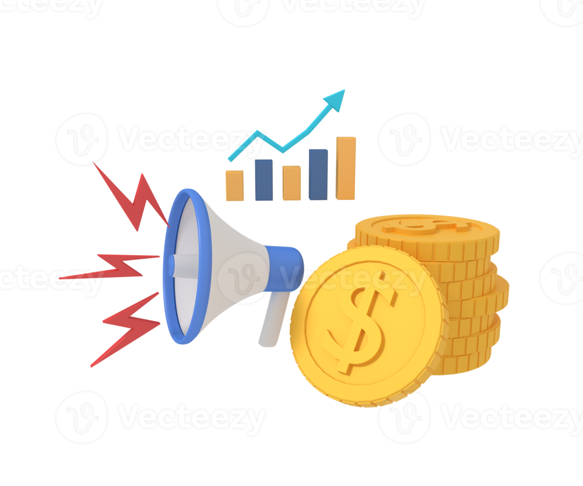 3d illustration of marketing budged png