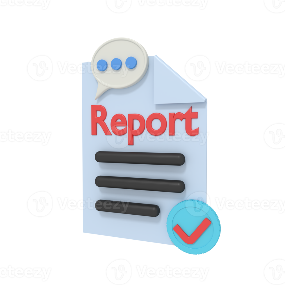 3d illustration of report checklist png