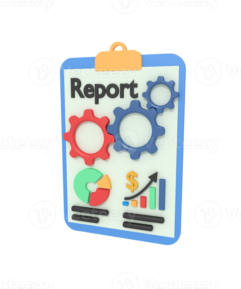 3d illustration av Rapportera Diagram förvaltning png