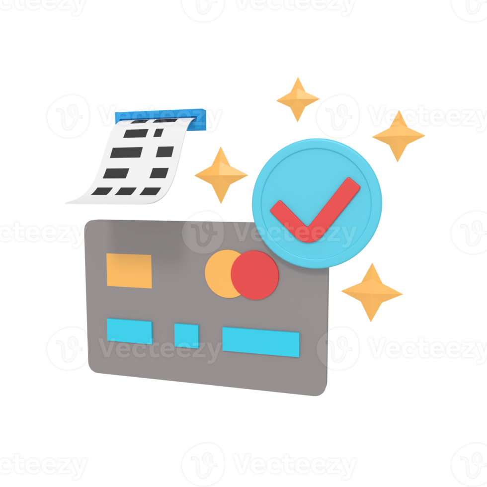 3d illustration of payment ATM success full png