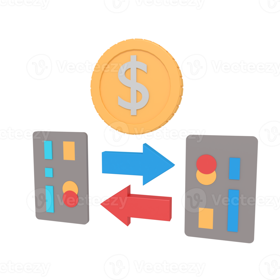 3d illustration of payment ATM transfer png
