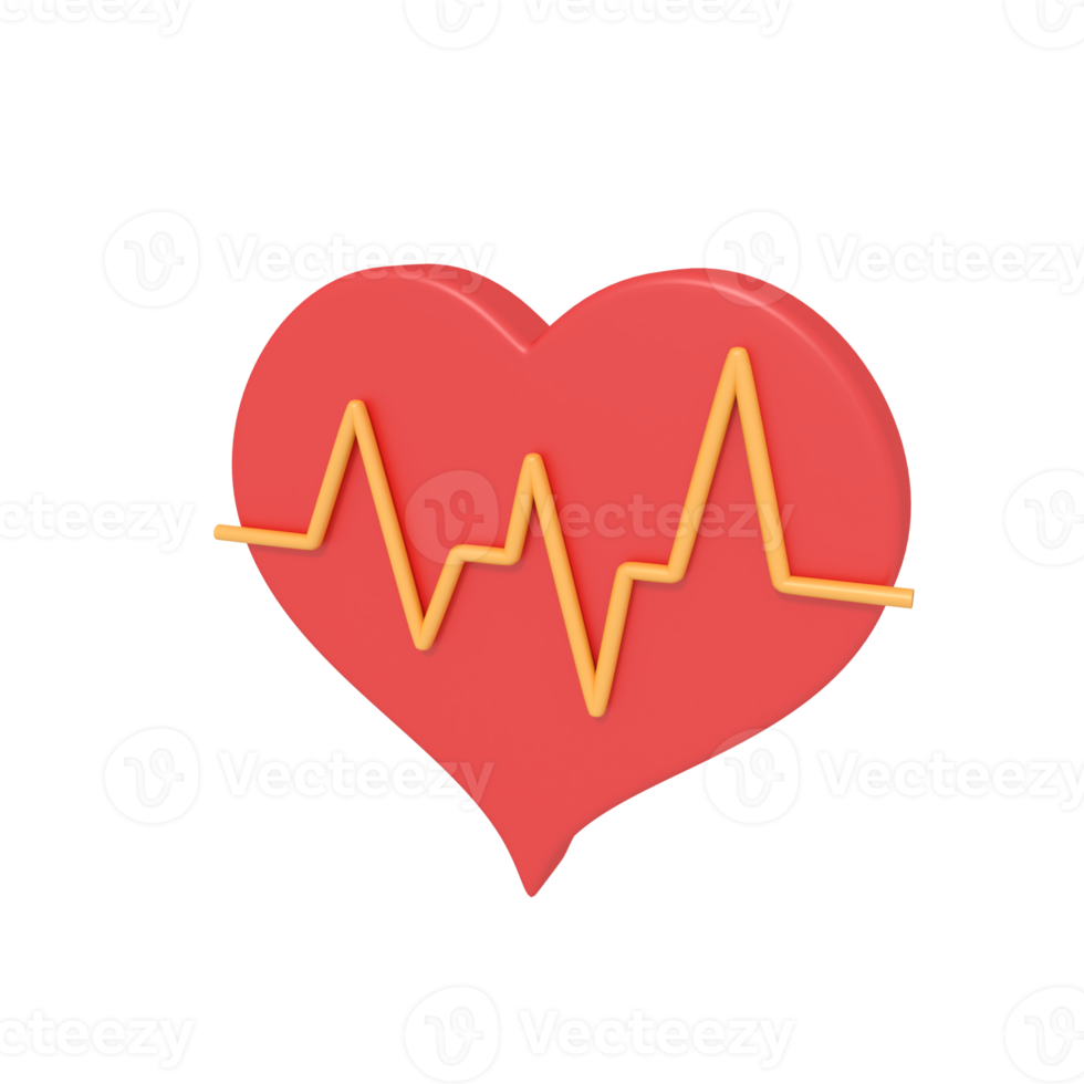 3d illustration of heart rate png