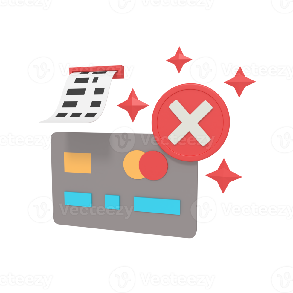 3d illustration of payment ATM wrong png