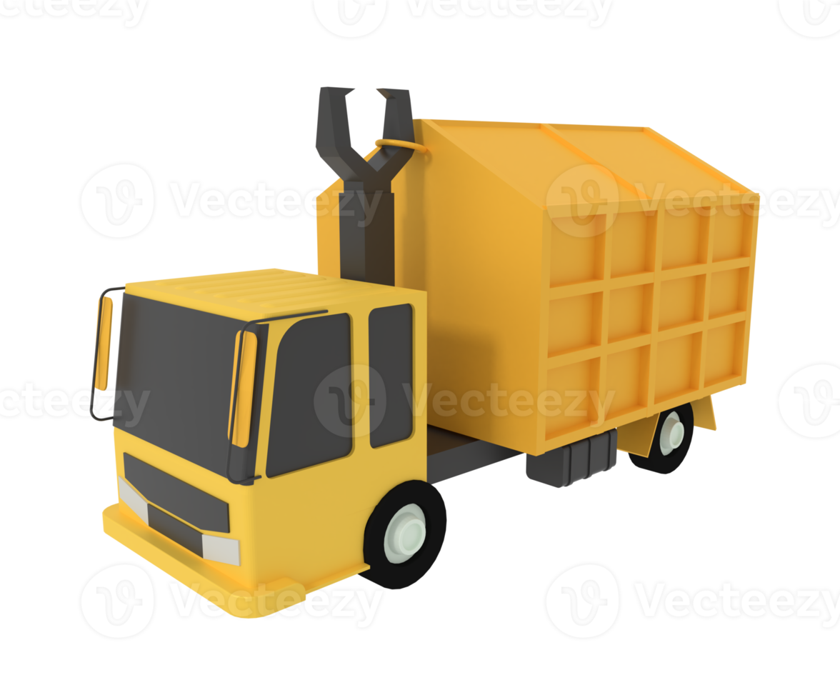 3d illustration of garbage truck png