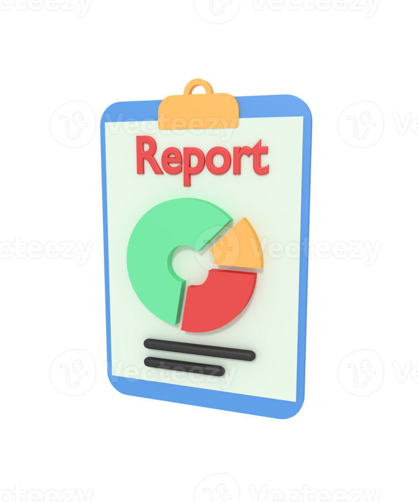 3d illustration of report chart financial png