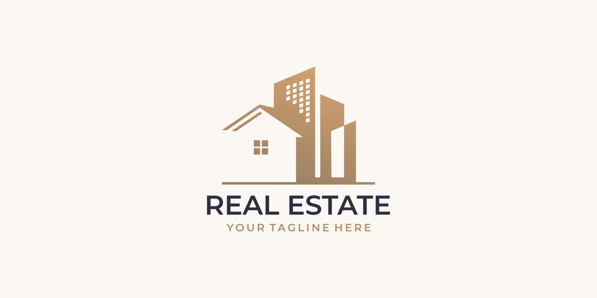 building real estate logo design inspiration. Premium Vector