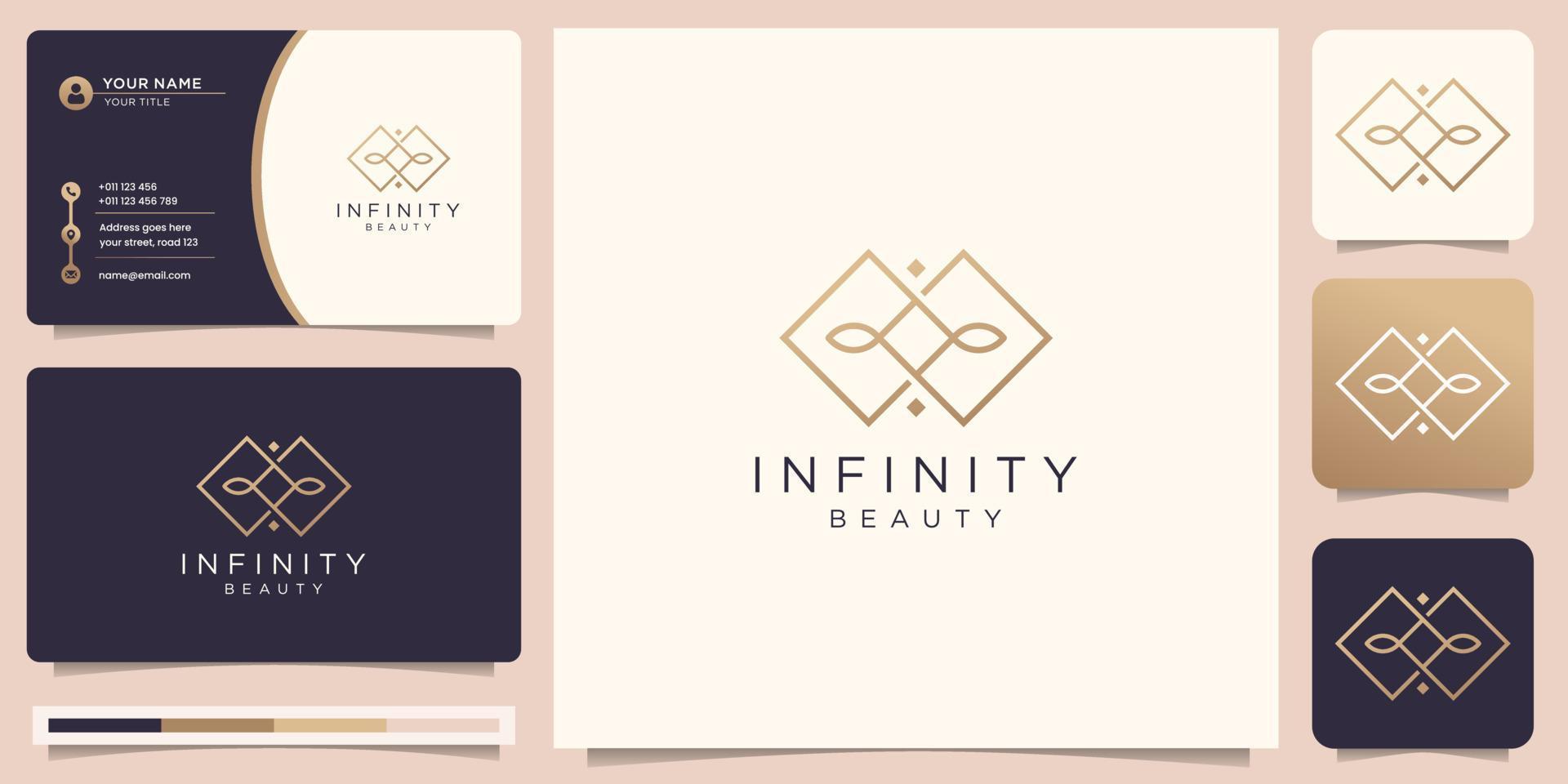 Inspiración de diseño de logotipo de belleza infinita minimalista. El logotipo se puede utilizar para negocios de moda, boutique. vector