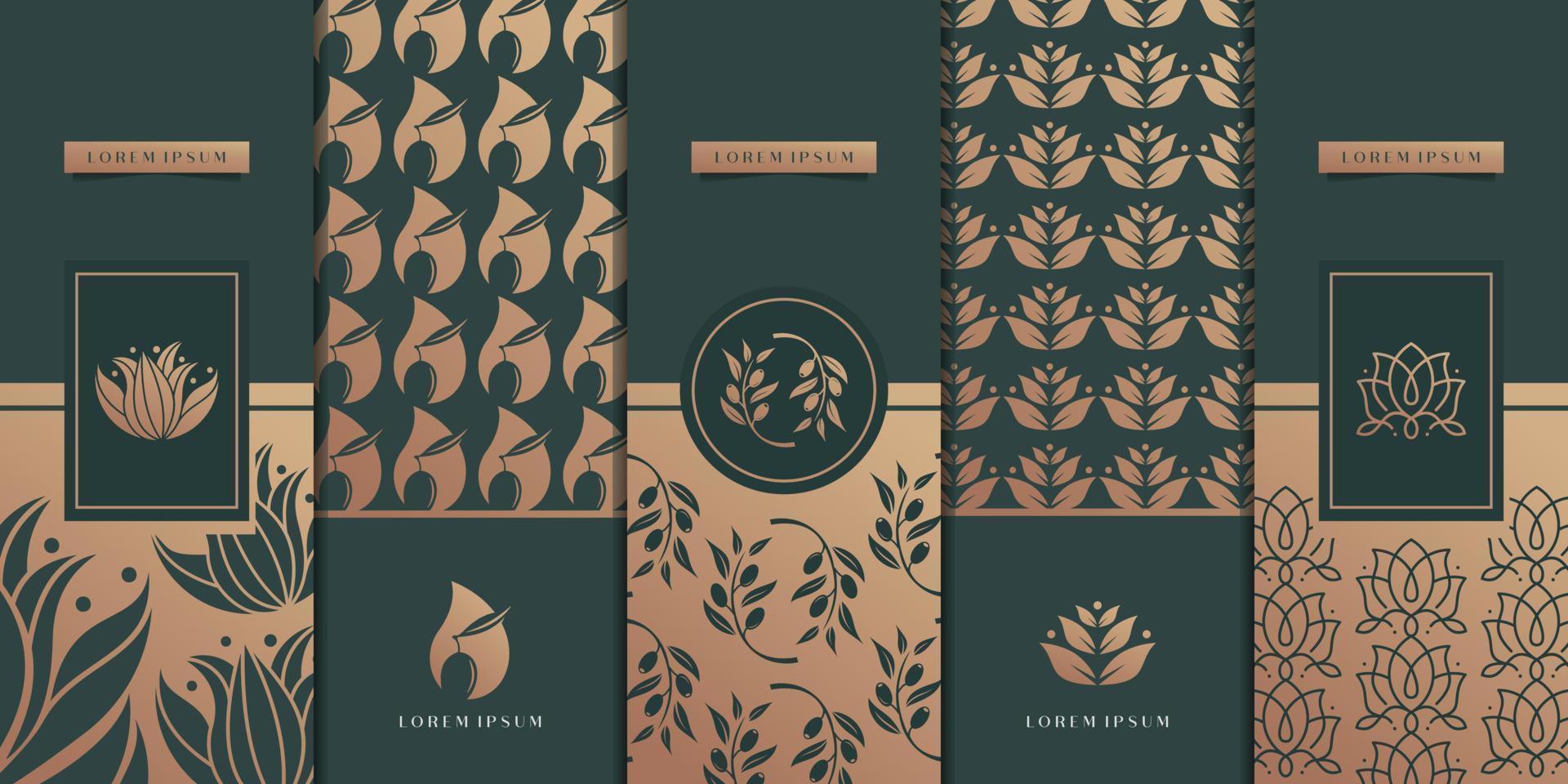 Collection of design elements,labels,icon,frames, for logo,packaging,design of luxury products. luxury golden packaging design vector