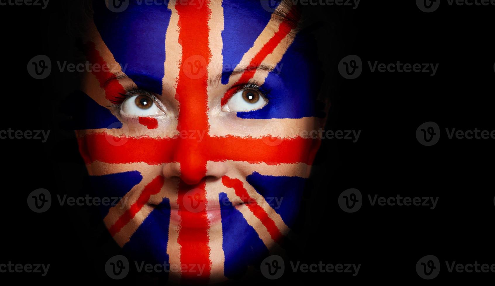 pintura de la cara de la bandera británica foto