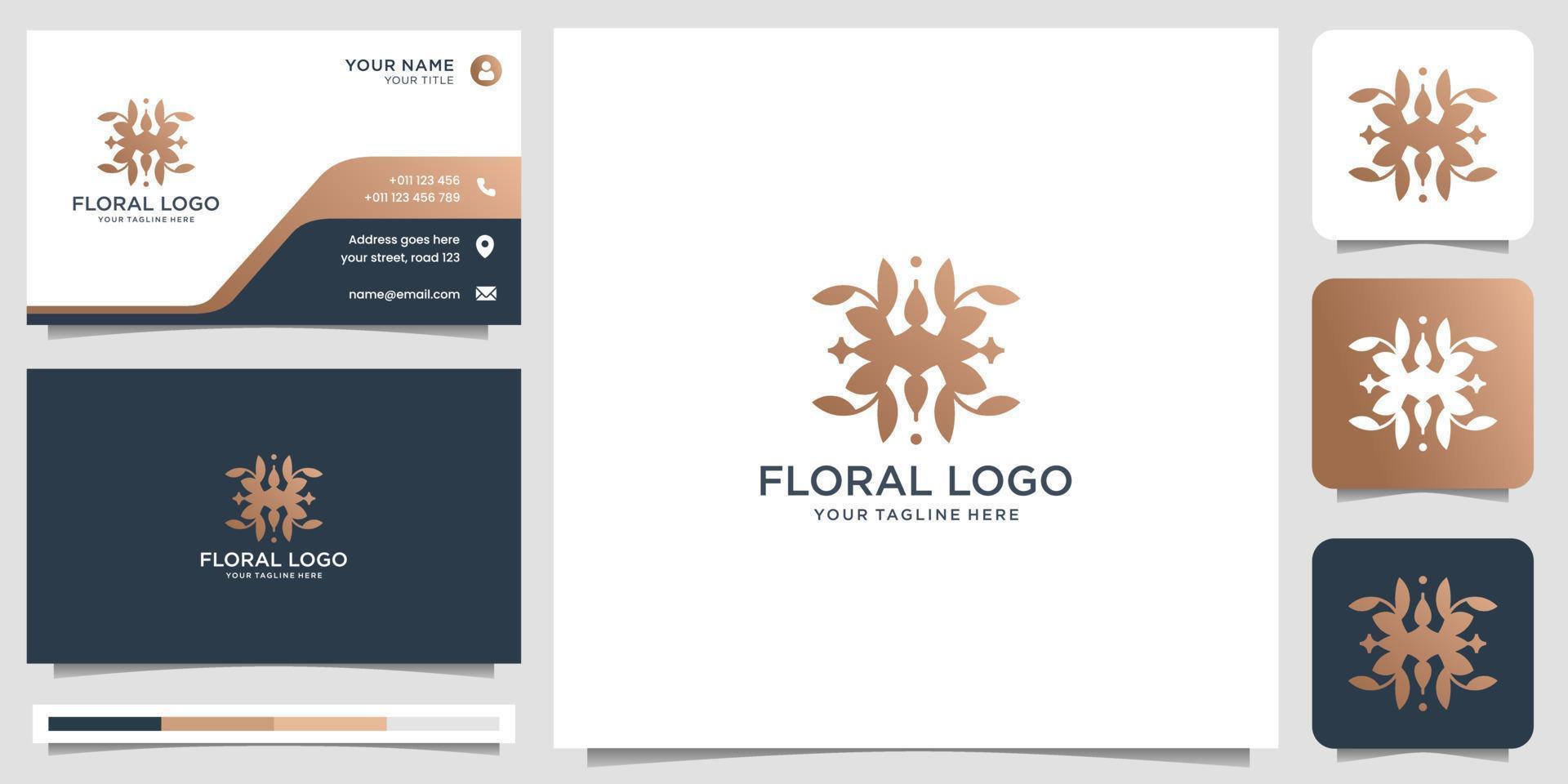 creative of abstract floral logo design template and business card inspirations. vector