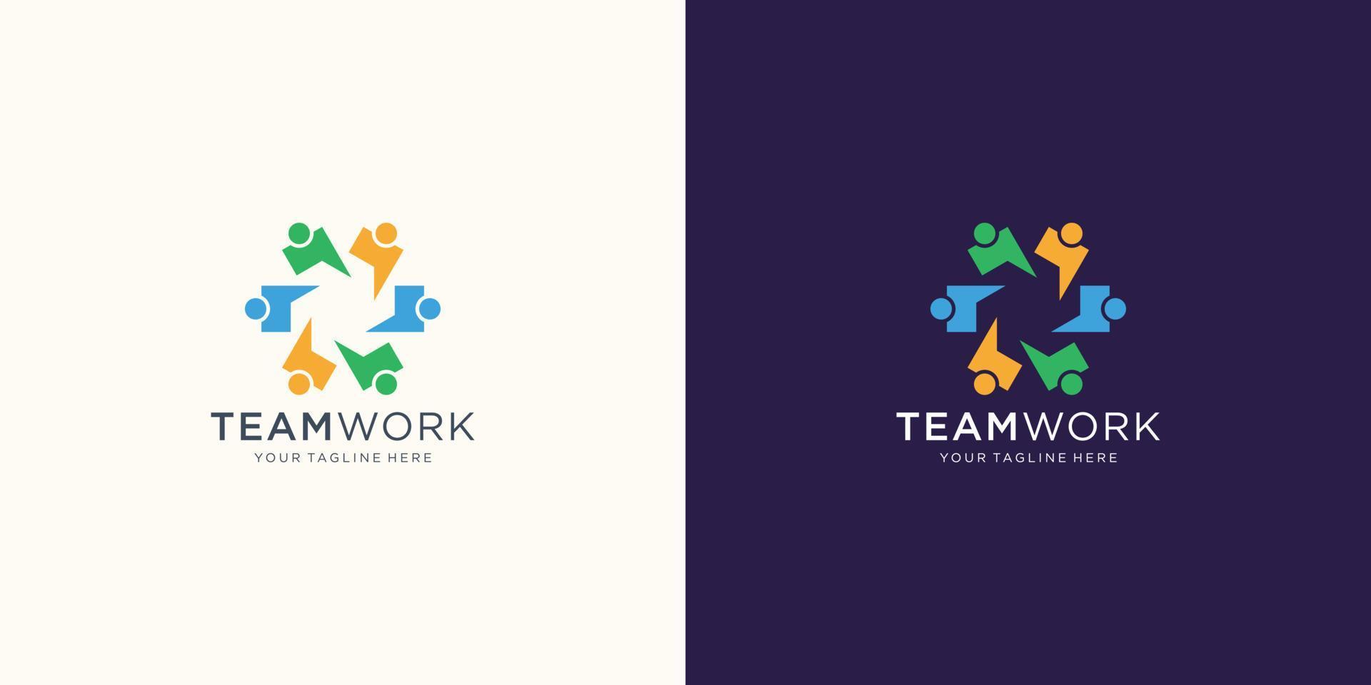 personas humanas juntas unidad familiar logo icono ilustración. diseño de trabajo en equipo, logotipo de grupo social. vector