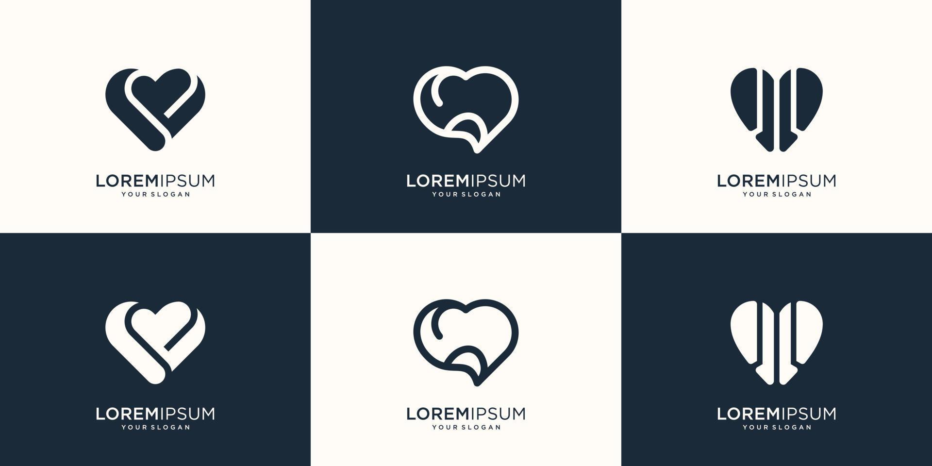 collection of abstract love logo. Premium vector