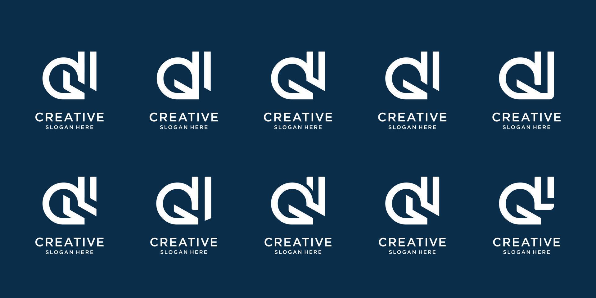 diseño de monograma inicial de la letra d de la colección creativa. símbolo para plantilla de logotipo de lujo vector premium