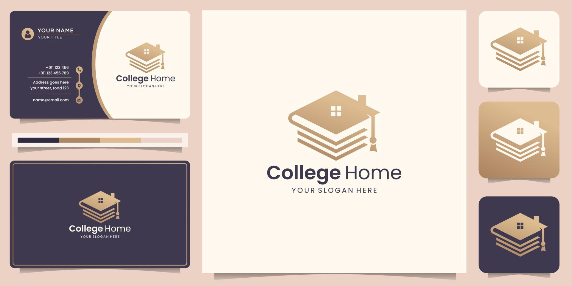 education hat logo combine with home design template.college home logo inspiration for your company. vector