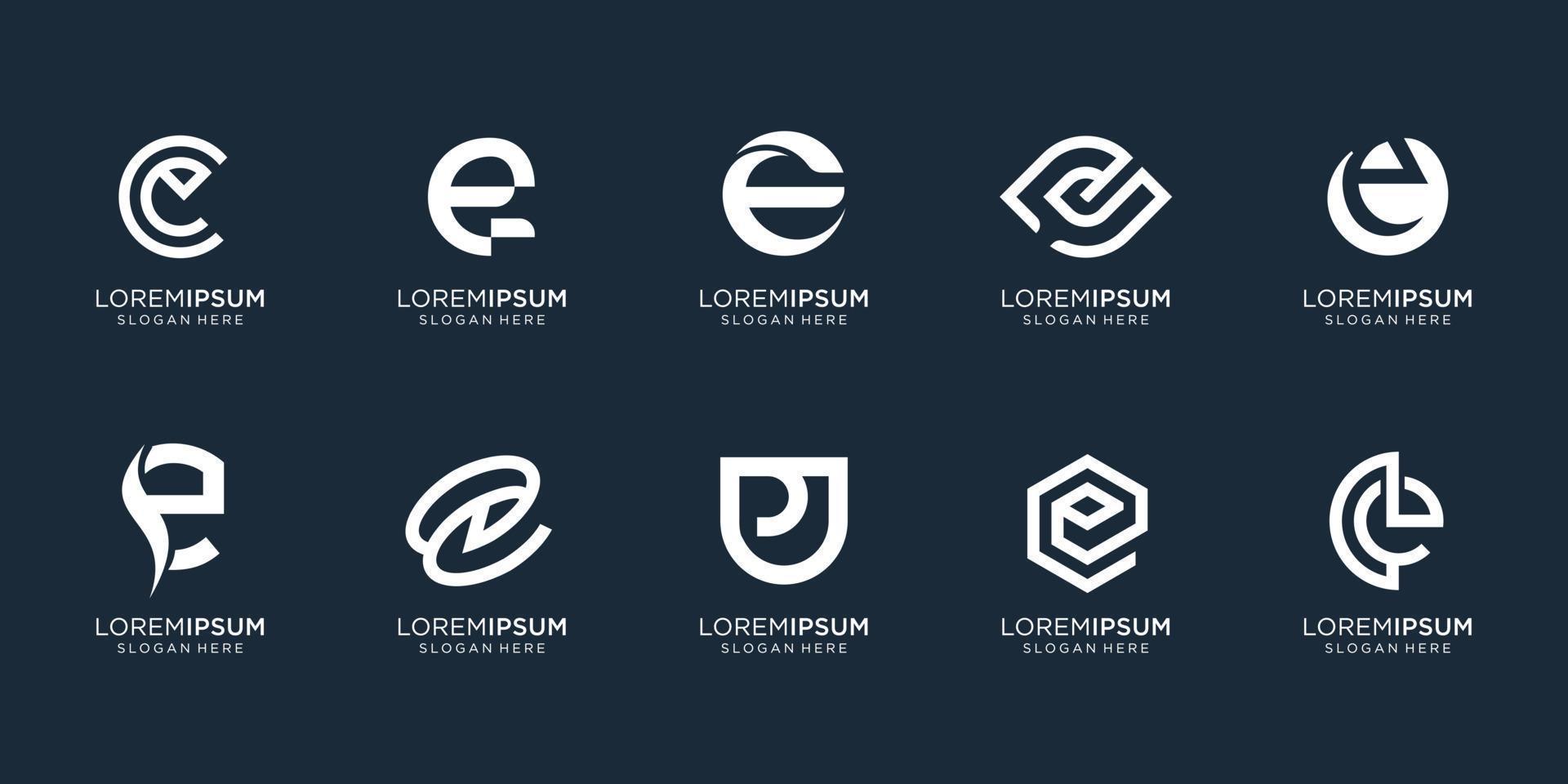 conjunto de iconos y diseño de logotipo vector