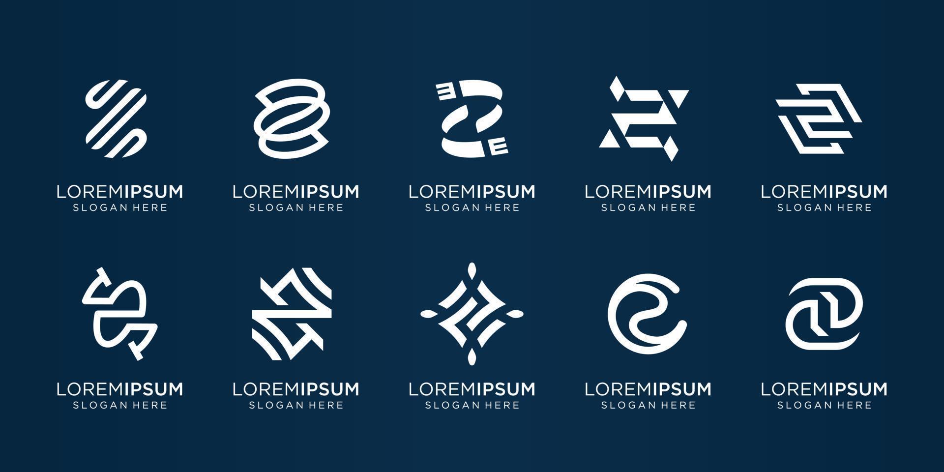 colección de diseño de logotipo monograma z. marca de letra z inicial creativa, estilo de arte lineal, abstracto. vector premium