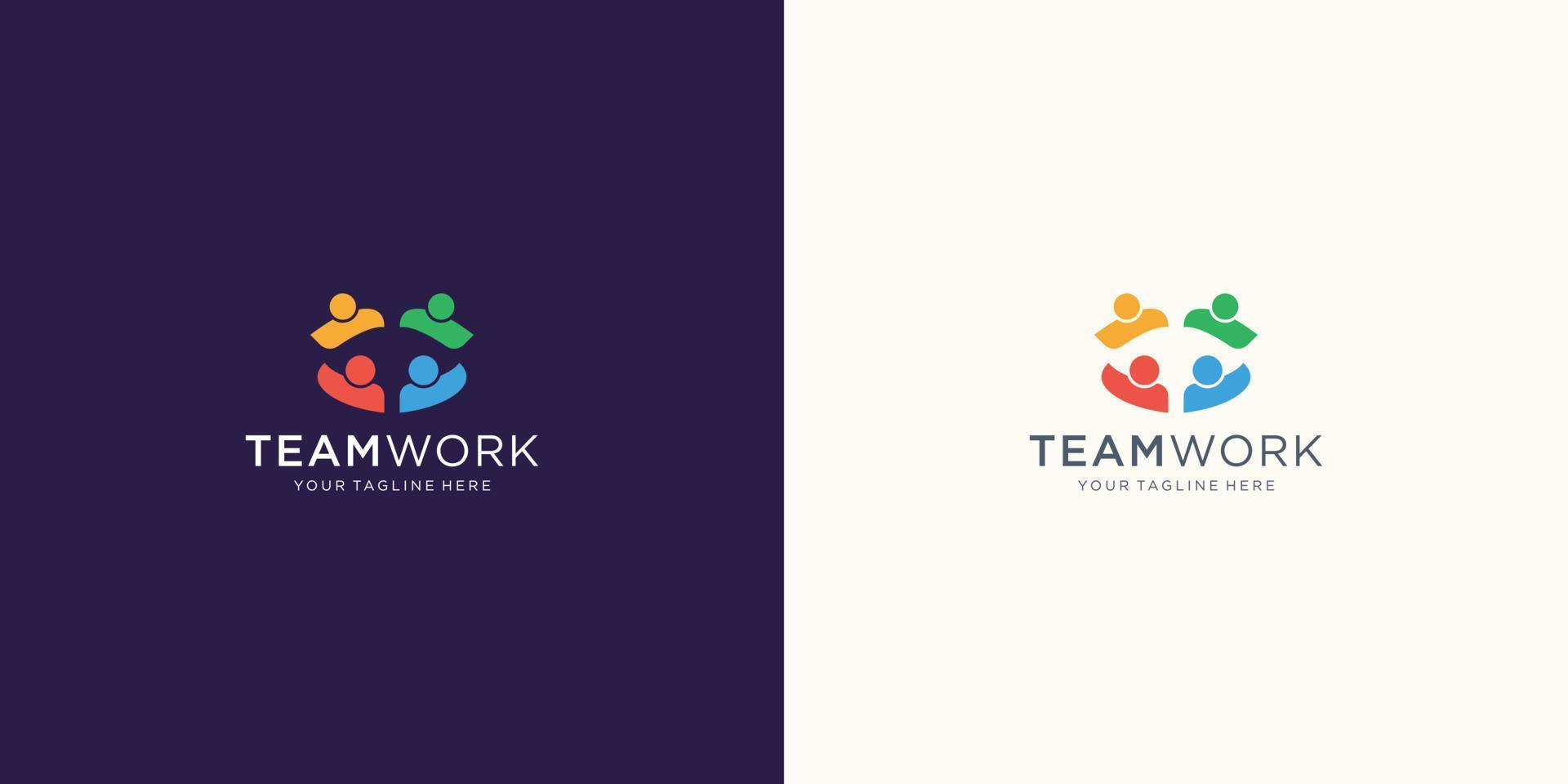 People human together. team work unity logo icon illustration design social group logo inspiration vector