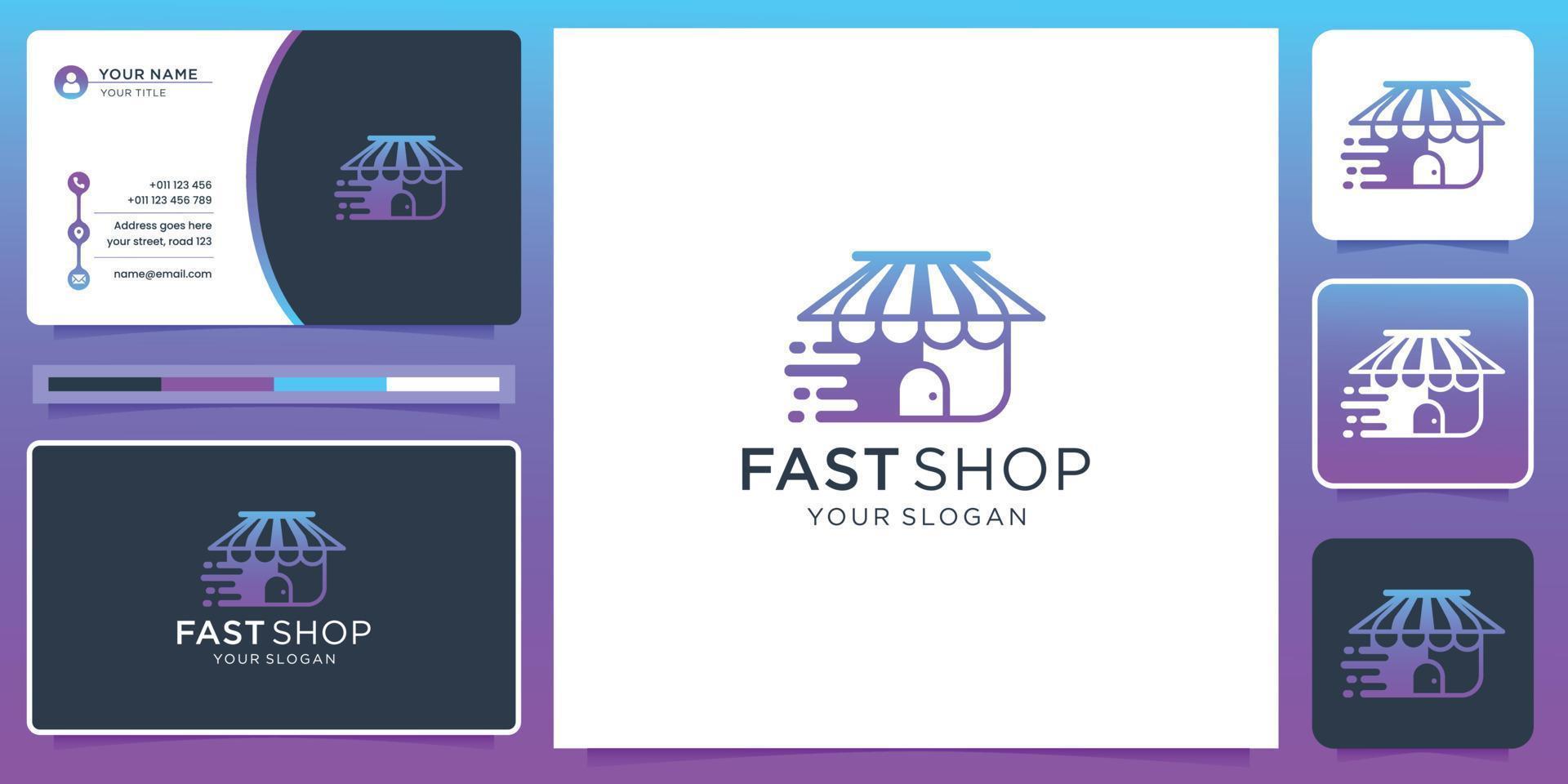 inspiration store logo with fast concept design.fast shop logo for your company, modern, technology. vector