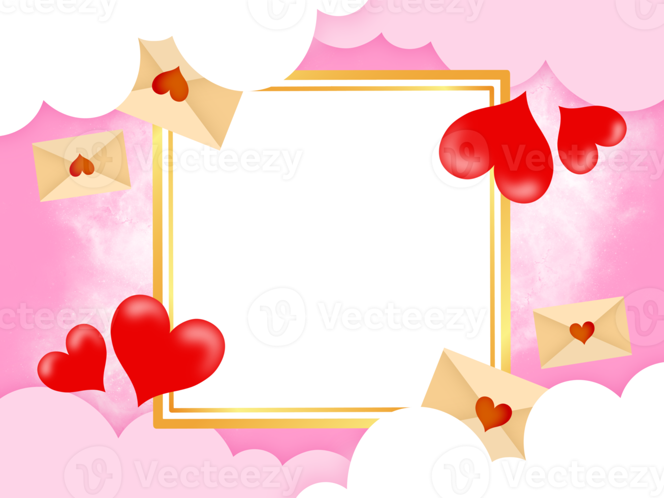 Valentine Square Frame Background png