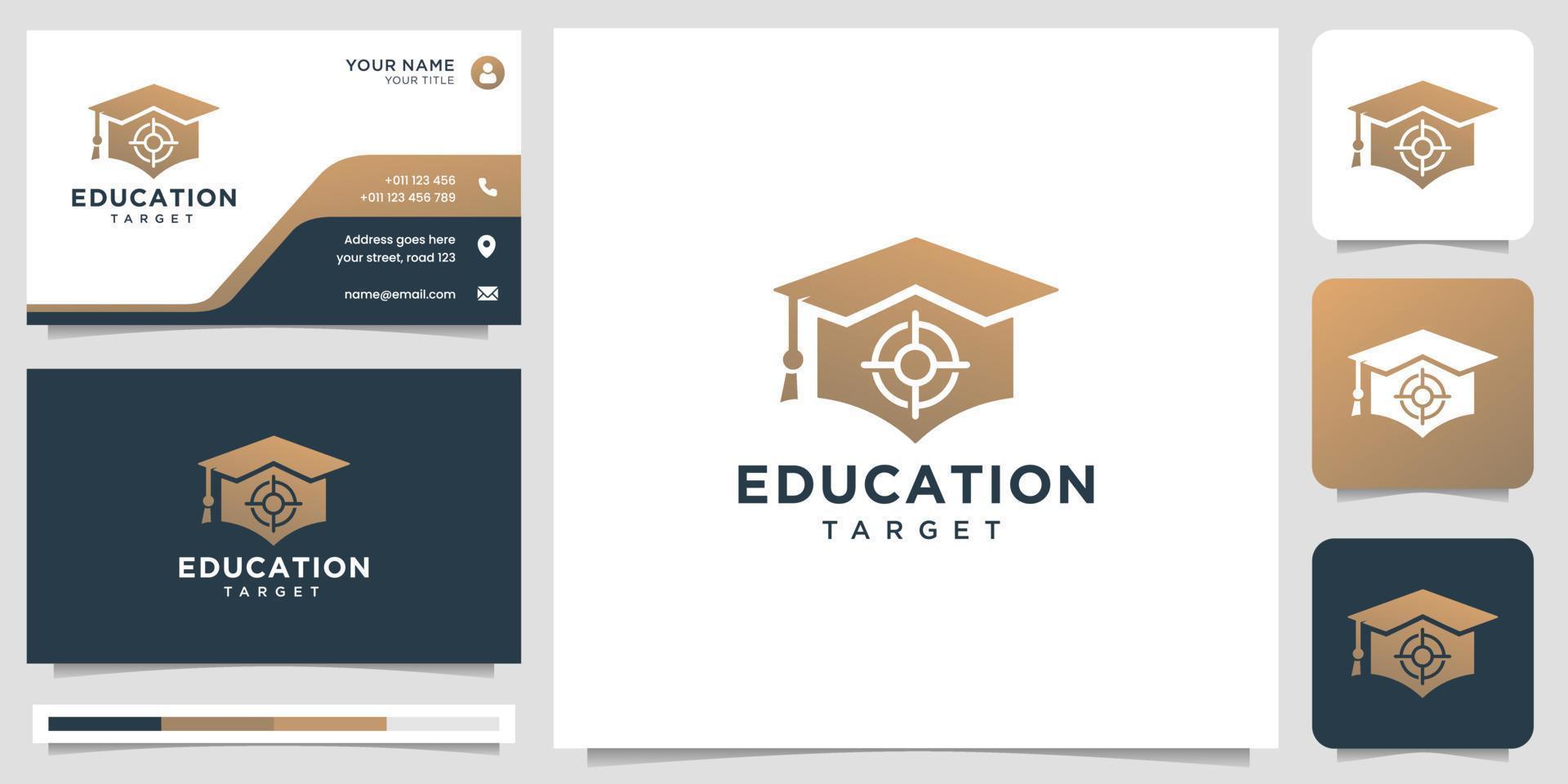 diseño de concepto creativo del logotipo de destino de educación para su empresa, elegante, universidad, tecnología. vector