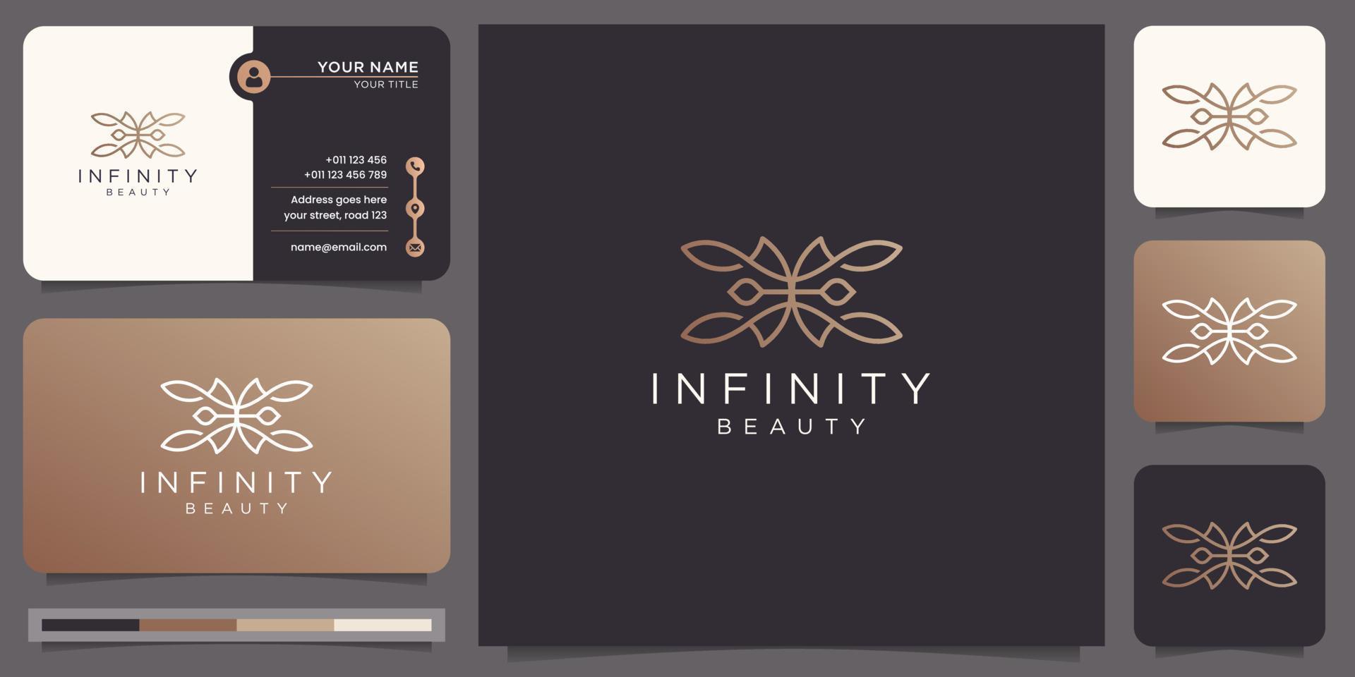 creative of infinity beauty logo design with abstract linear design, balance shape, line art style. vector