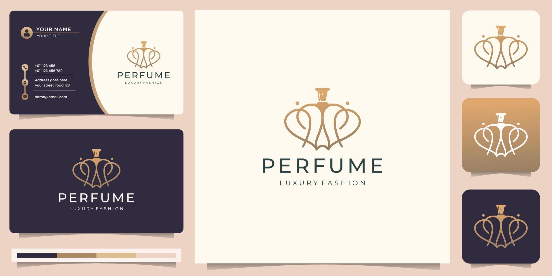 plantilla de diseño de logotipo de botellas de perfume minimalista. perfume de botella creativa, moda de lujo, inspiración. vector