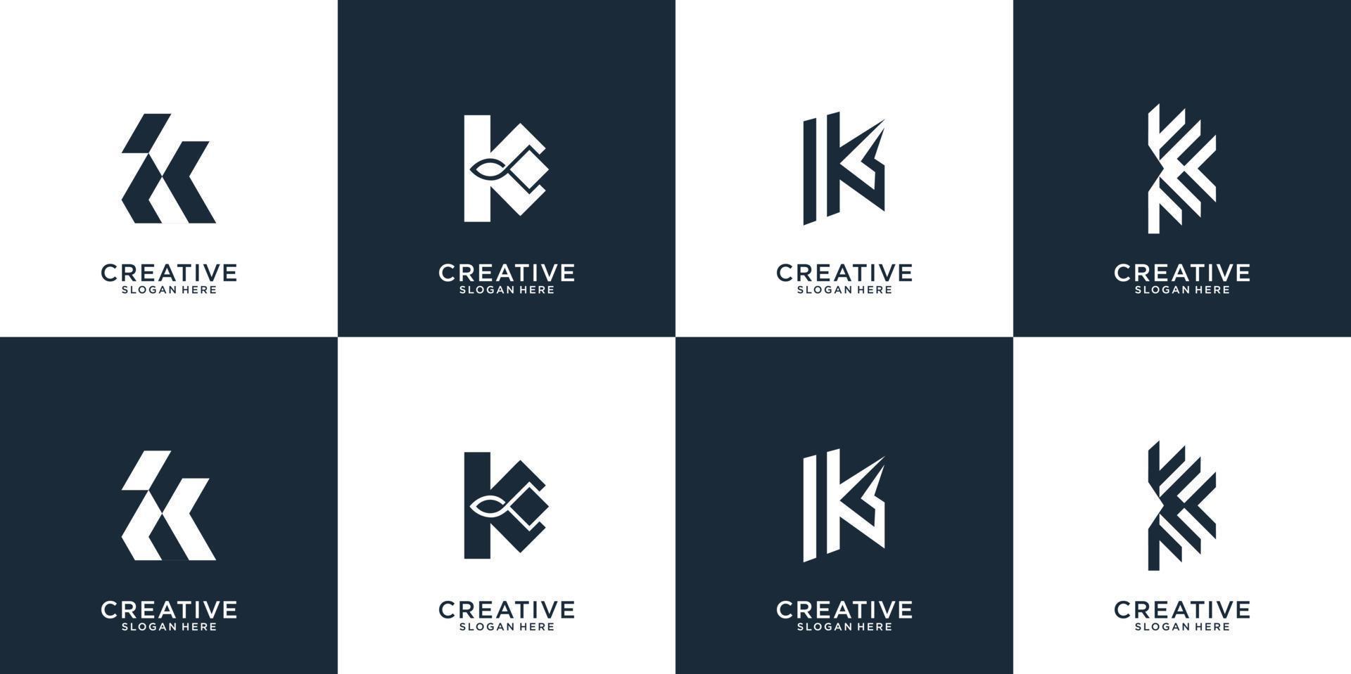 Premium Vector  Set of creative lettermark monogram logo template