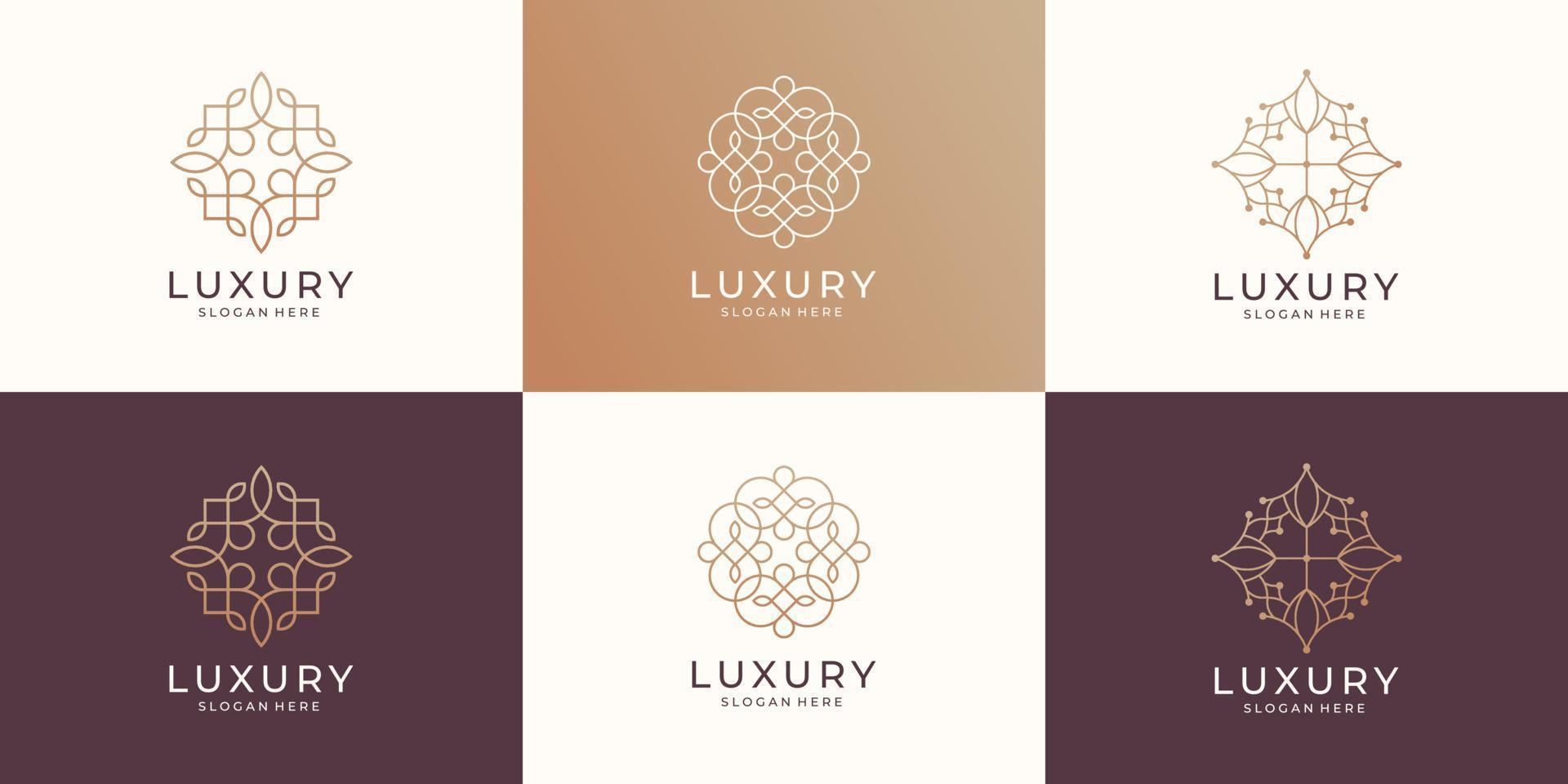 collection luxury beauty minimalist logo line art style. icon for salon,cosmetic,fashion, skin care. vector