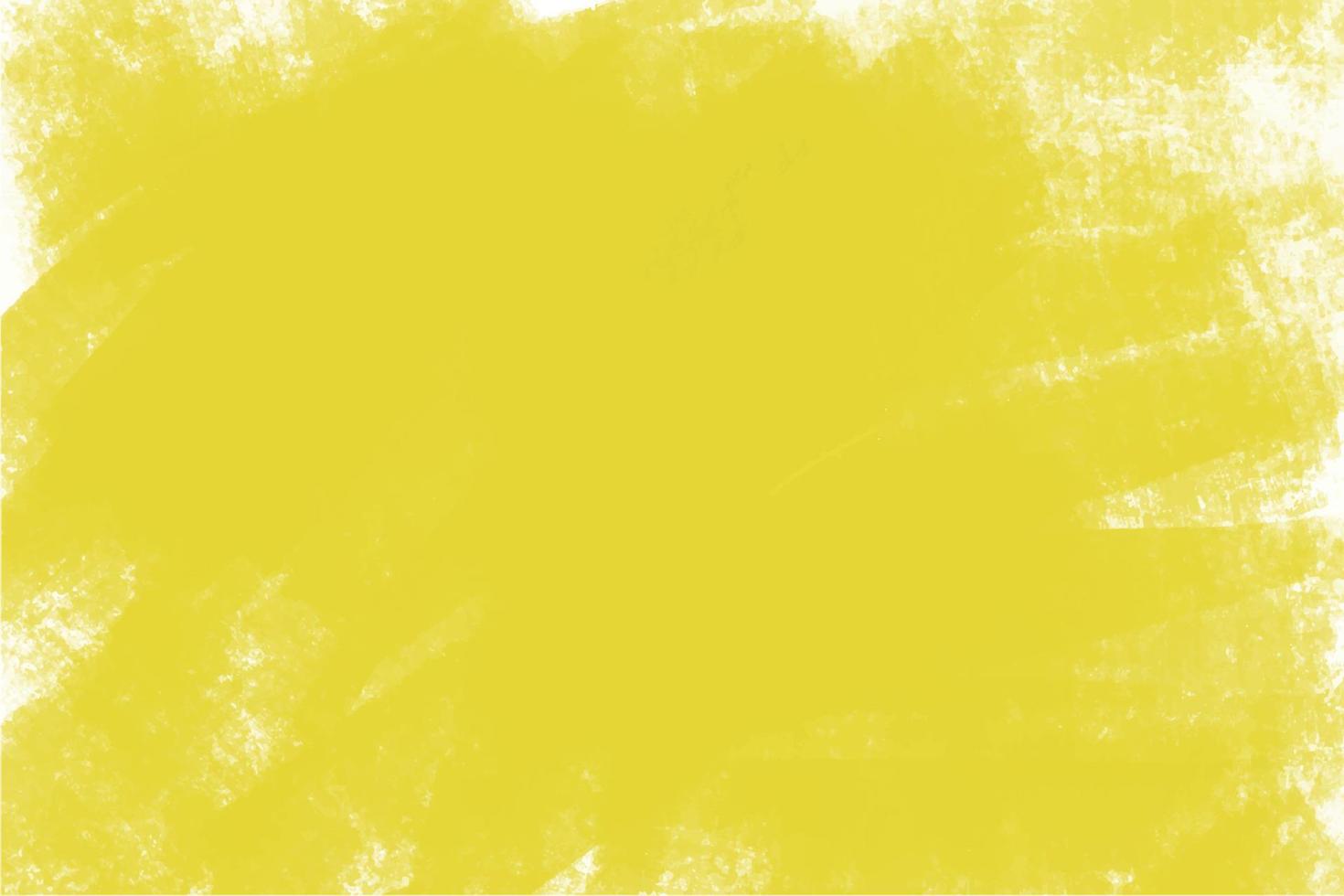 Yellow background with brush strokes of paint on canvas, abstract vector