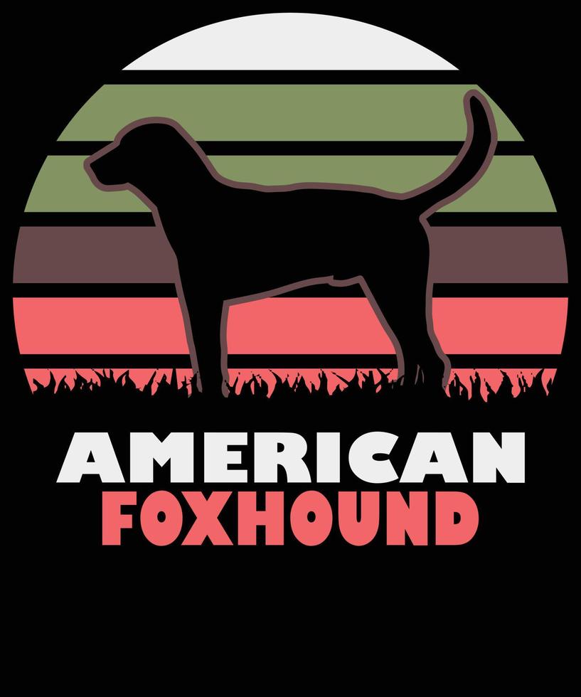 American foxhound silhouette vintage and retro t-shirt design vector