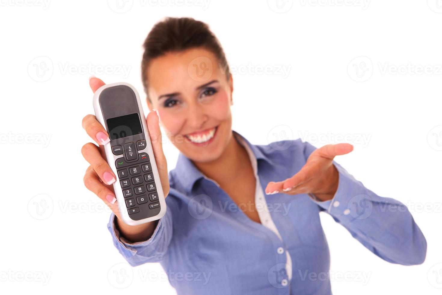 Businesswoman with phone photo