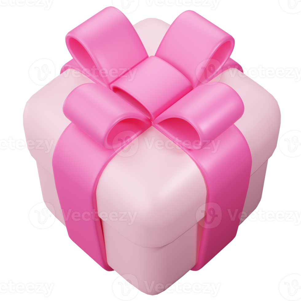 coffret cadeau rose. coffret cadeau mignon 3d png