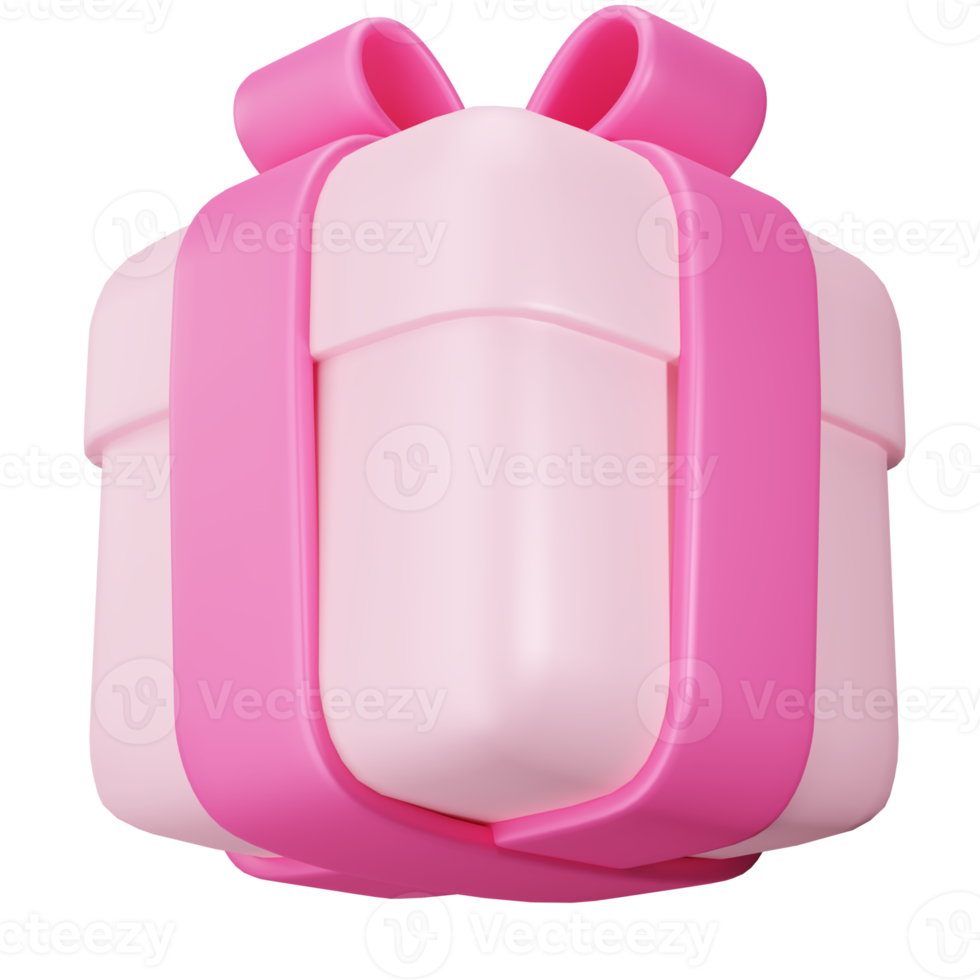Pink Gift Box. 3D Cute Gift Box png