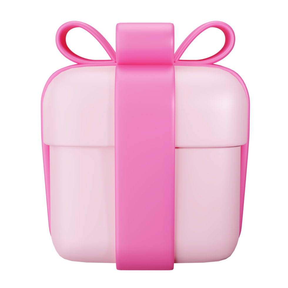 coffret cadeau rose. coffret cadeau mignon 3d png