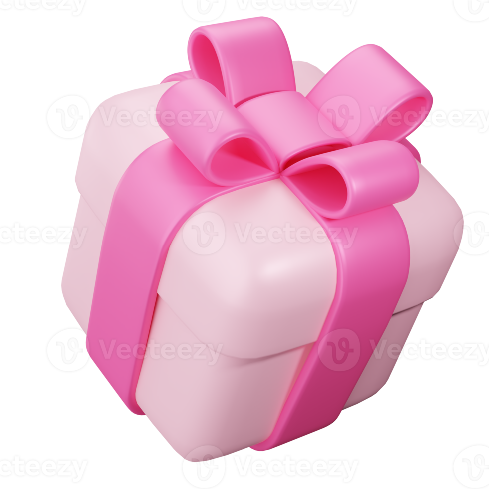 Pink Gift Box. 3D Cute Gift Box png