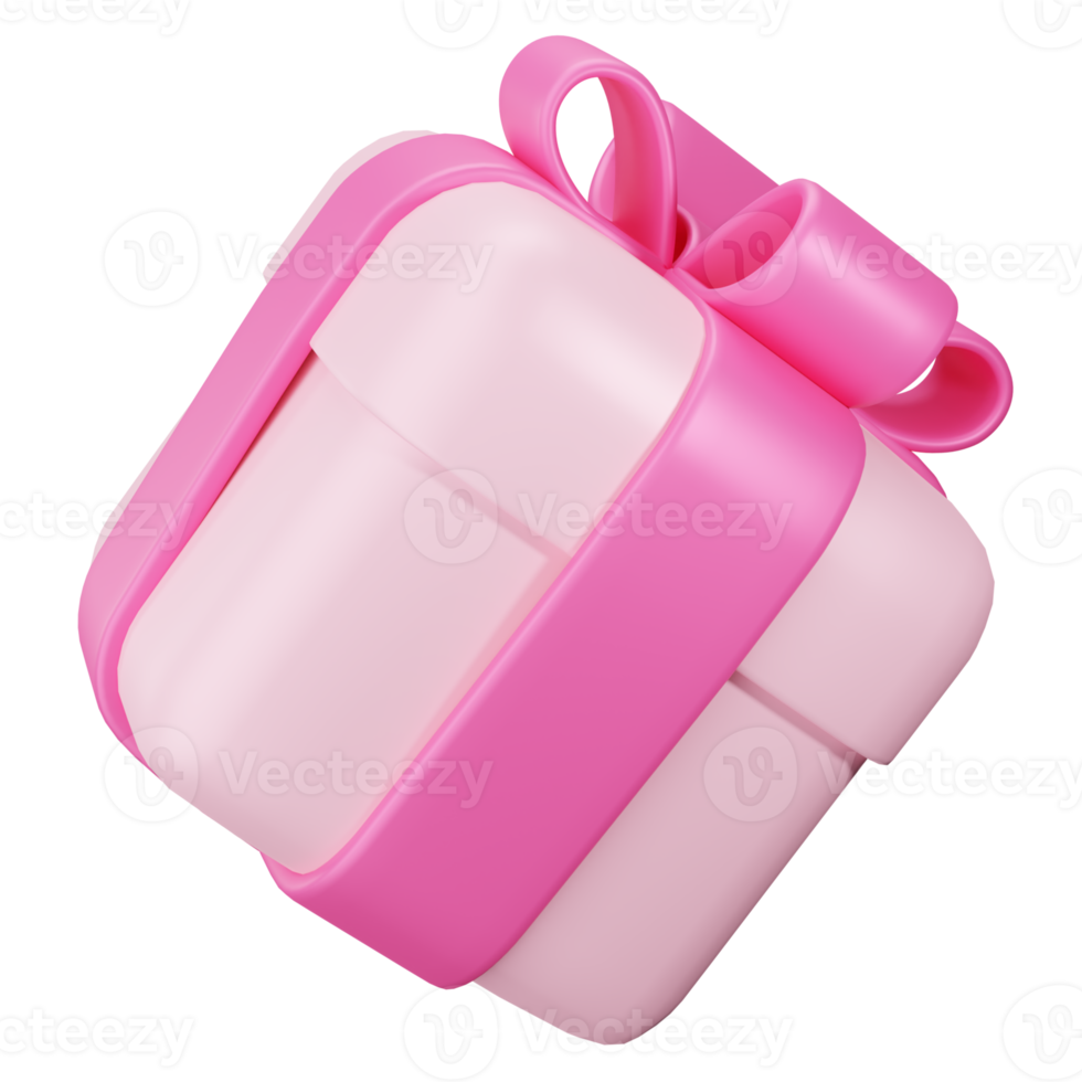Pink Gift Box. 3D Cute Gift Box png
