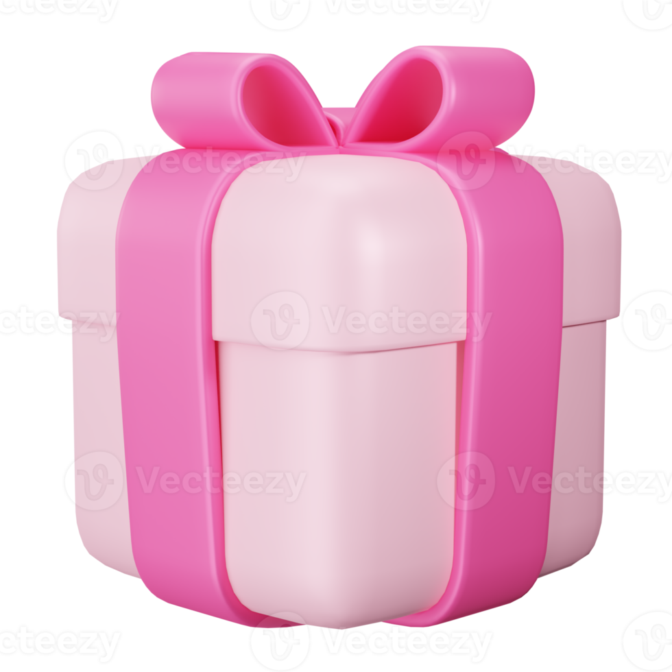 Pink Gift Box. 3D Cute Gift Box png