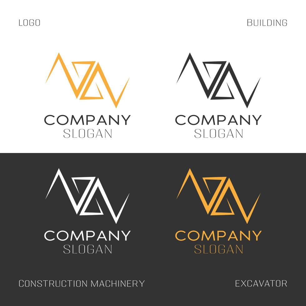 Logo template, construction machinery company vector