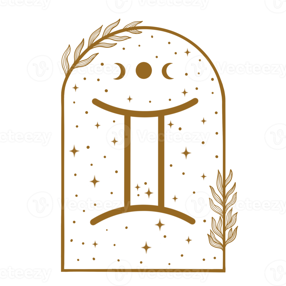 Zodiac Sign Illustration. Astrology. Aesthetic style. png