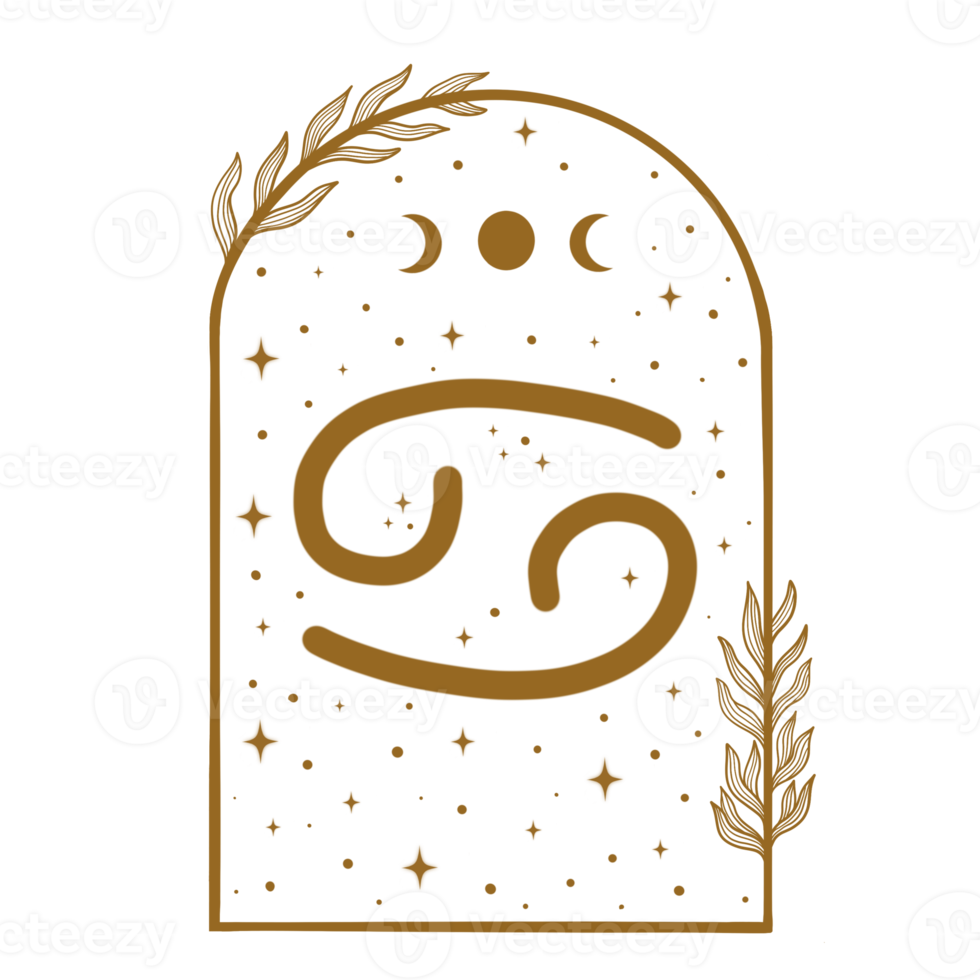 Zodiac Sign Illustration. Astrology. Aesthetic style. png