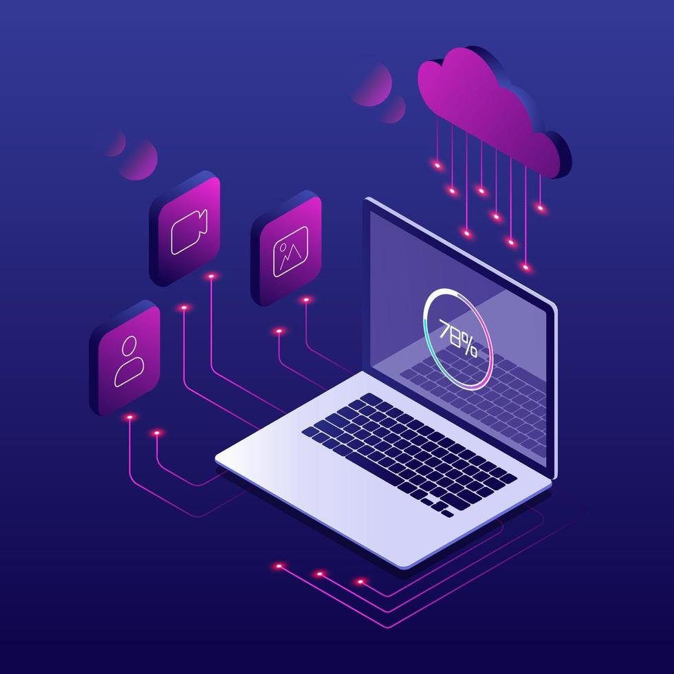 Cloud storage, data transfer, vector illustration 16584082 Vector Art