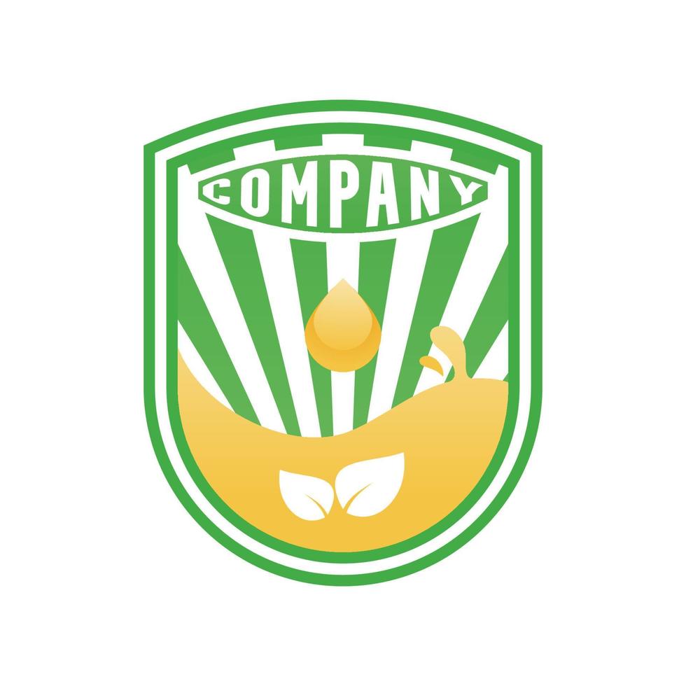 Ecological oil logo, vector logo