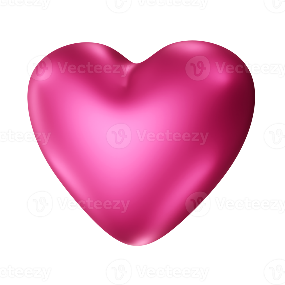 ilustração 3d de ícone de coração rosa png
