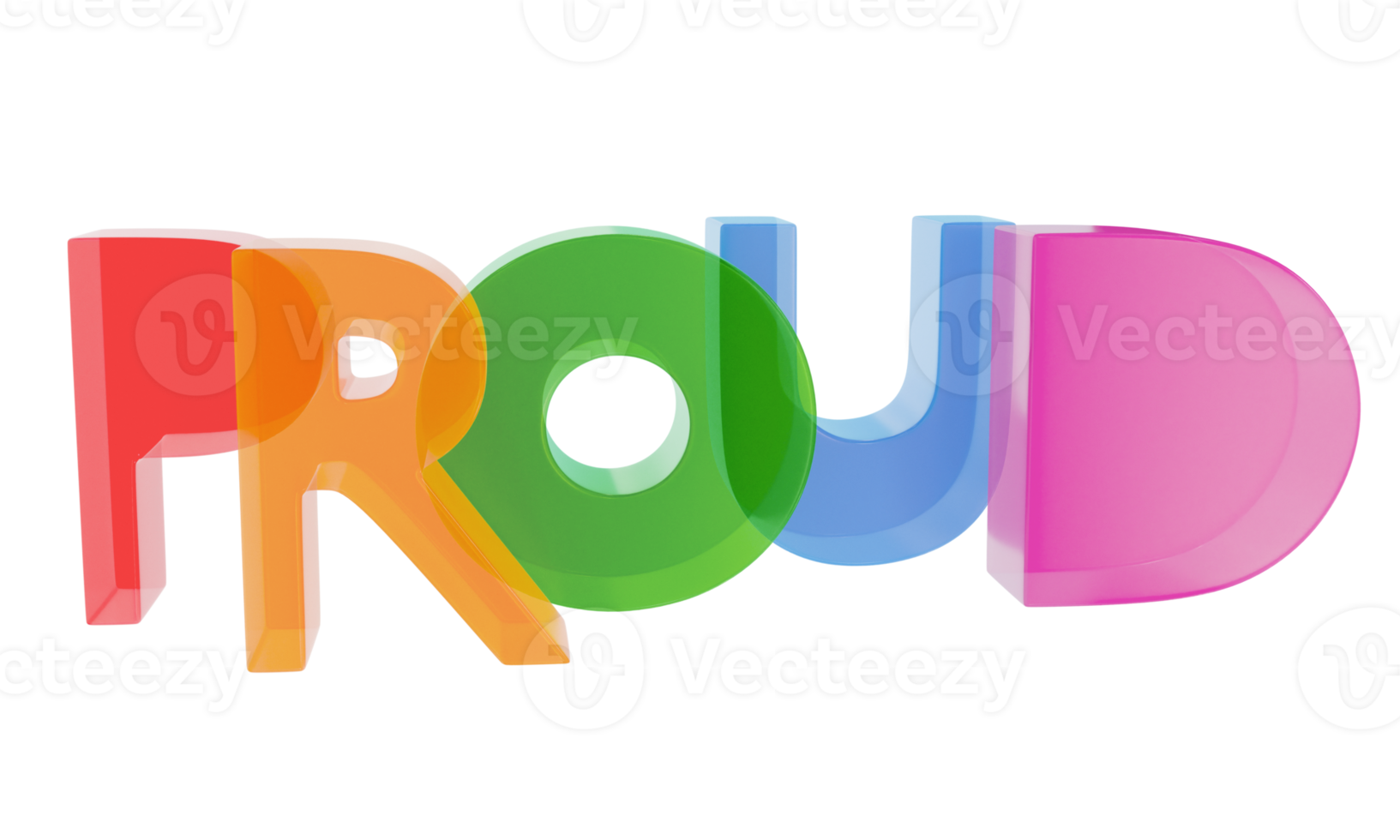 Lettering in LGBT colors proud 3D illustration png