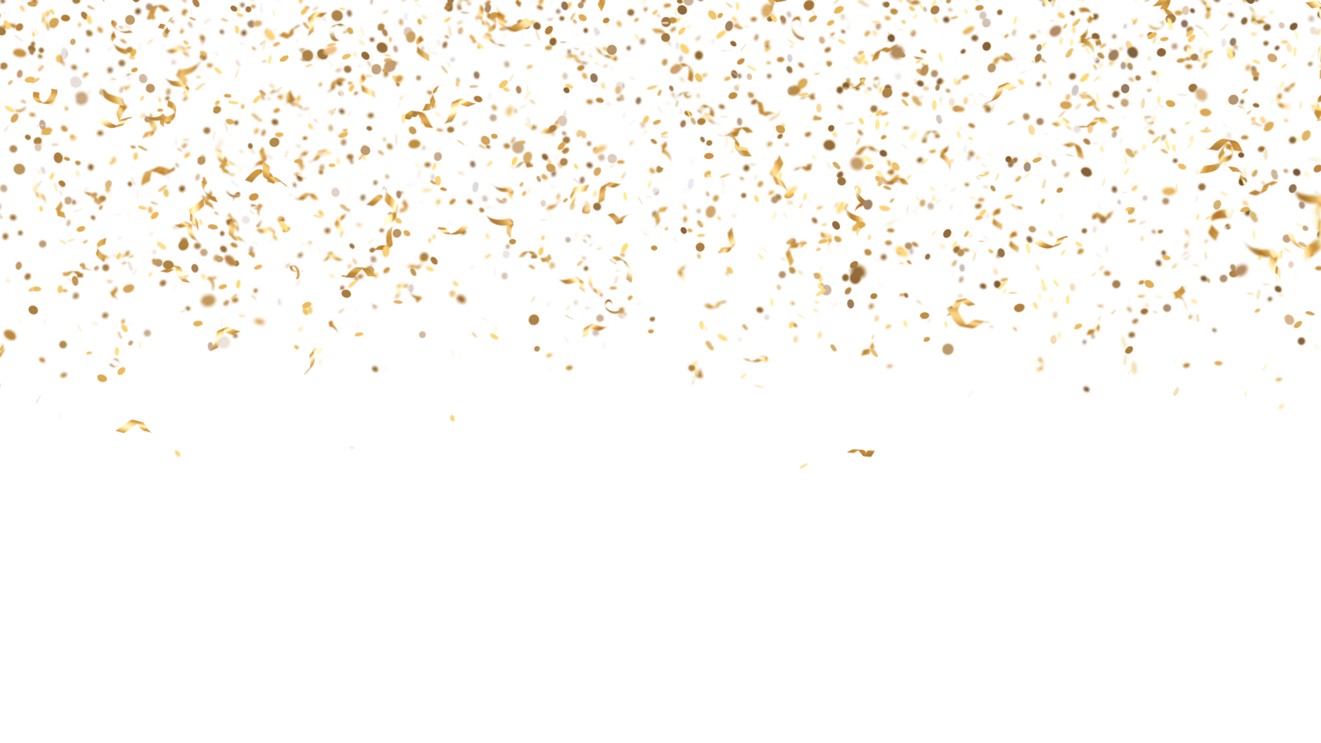 Falling Golden Glitter Confetti On Transparent Background Shiny