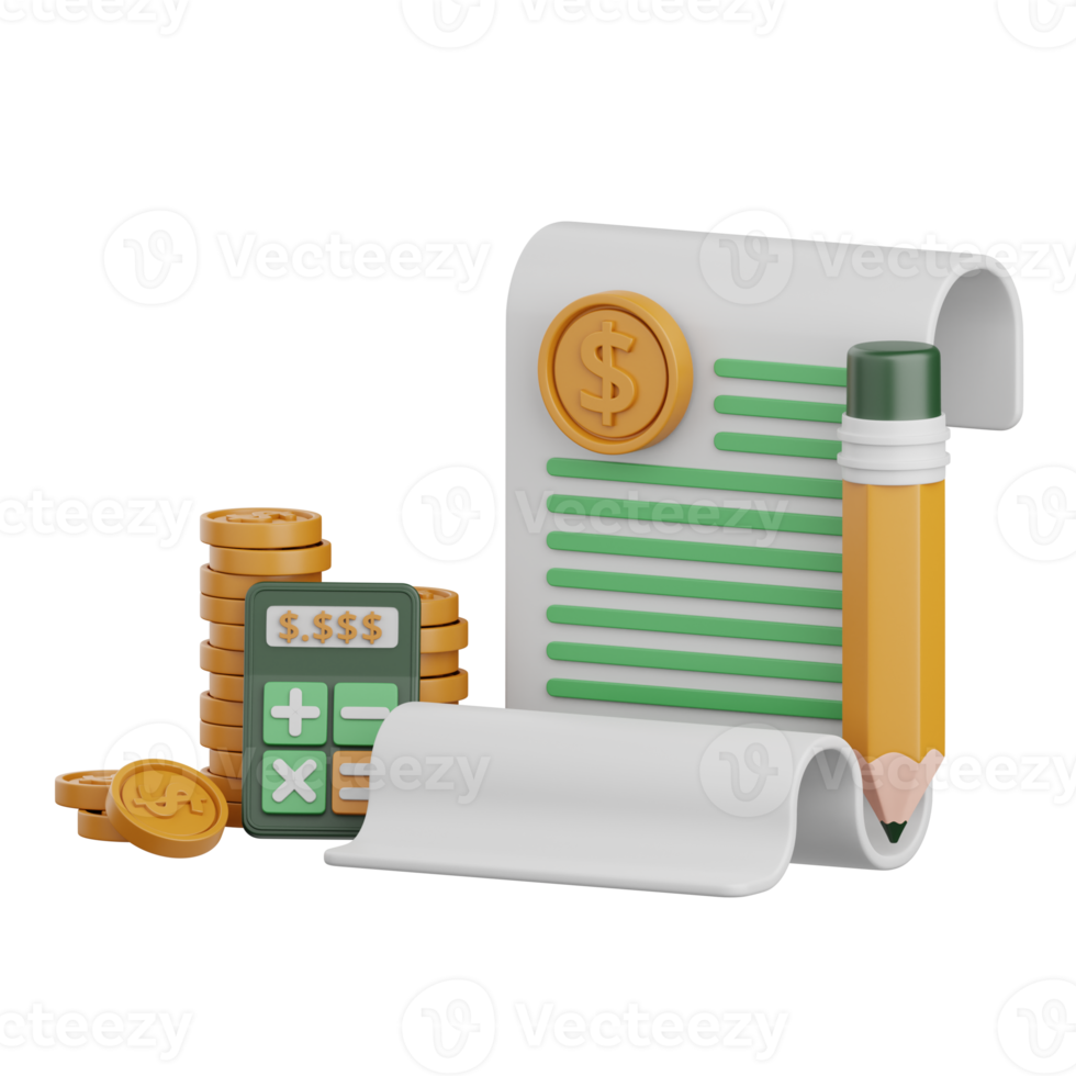 3d renderen financieel onkosten geïsoleerd nuttig voor bankieren, munteenheid, financiën en bedrijf ontwerp png